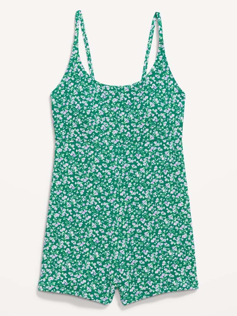 Textured Swim Romper -- 2.5-inch inseam