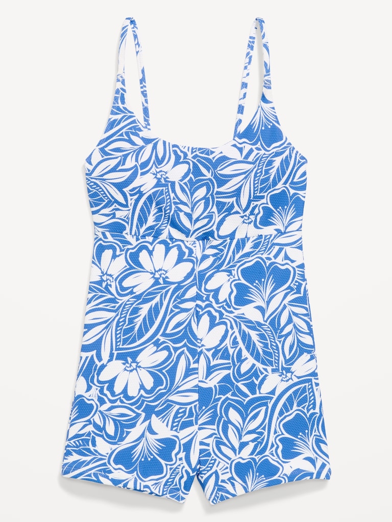 Textured Swim Romper -- 2.5-inch inseam