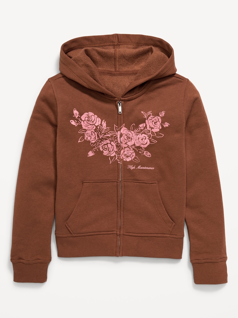 Fitted Long-Sleeve Graphic Hoodie for Girls