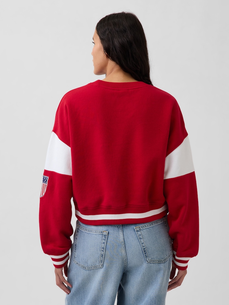 Team USA Oversized Crop Sweatshirt