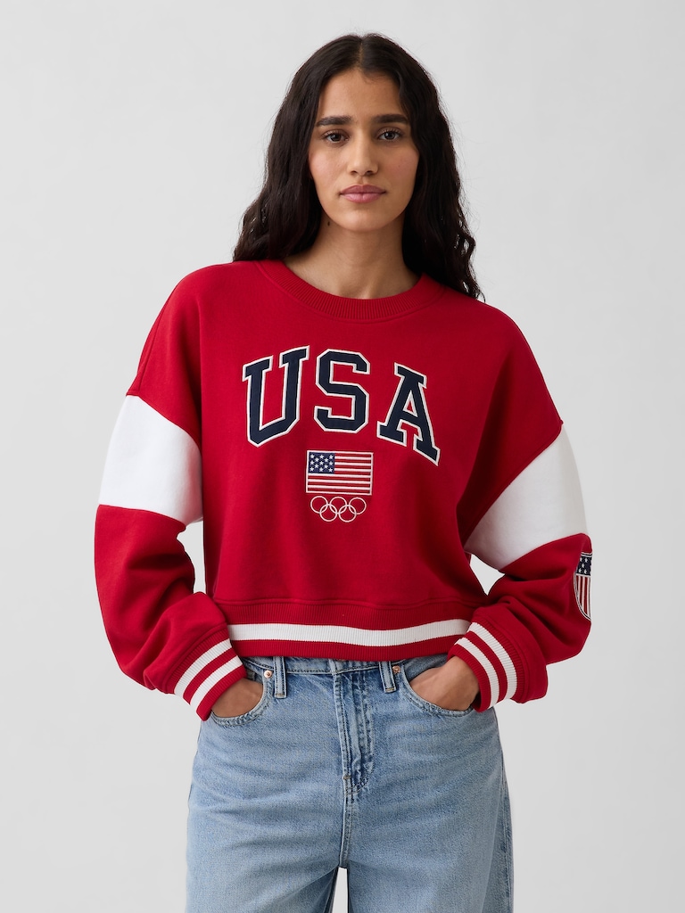 Team USA Oversized Crop Sweatshirt