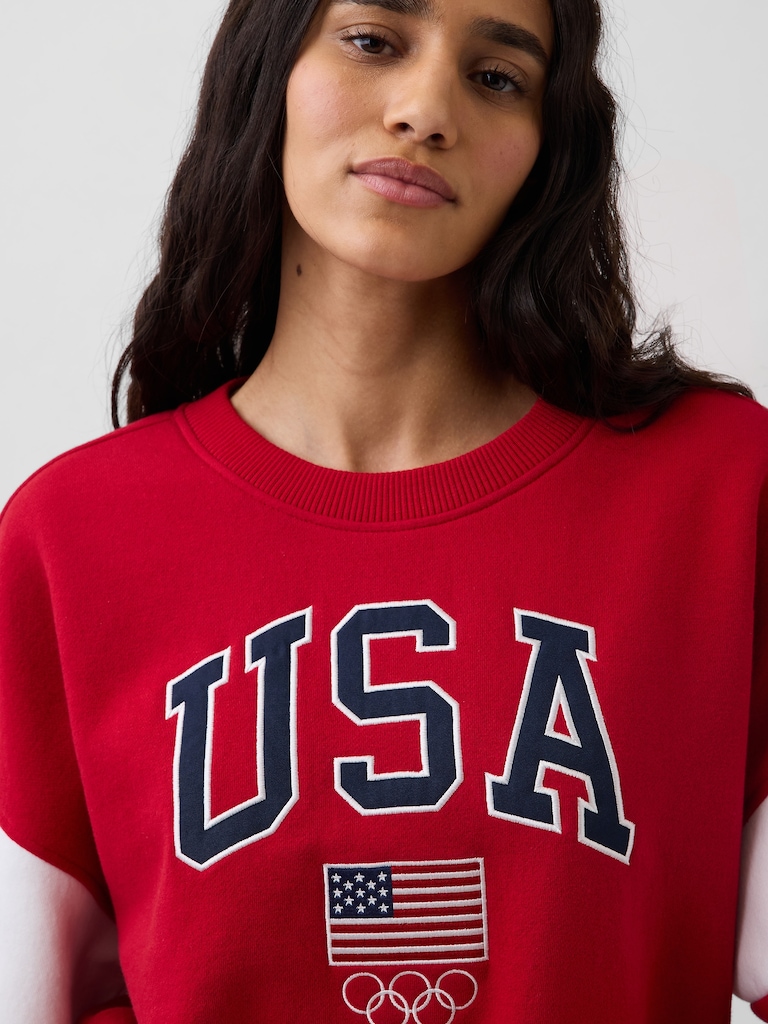 Team USA Oversized Crop Sweatshirt