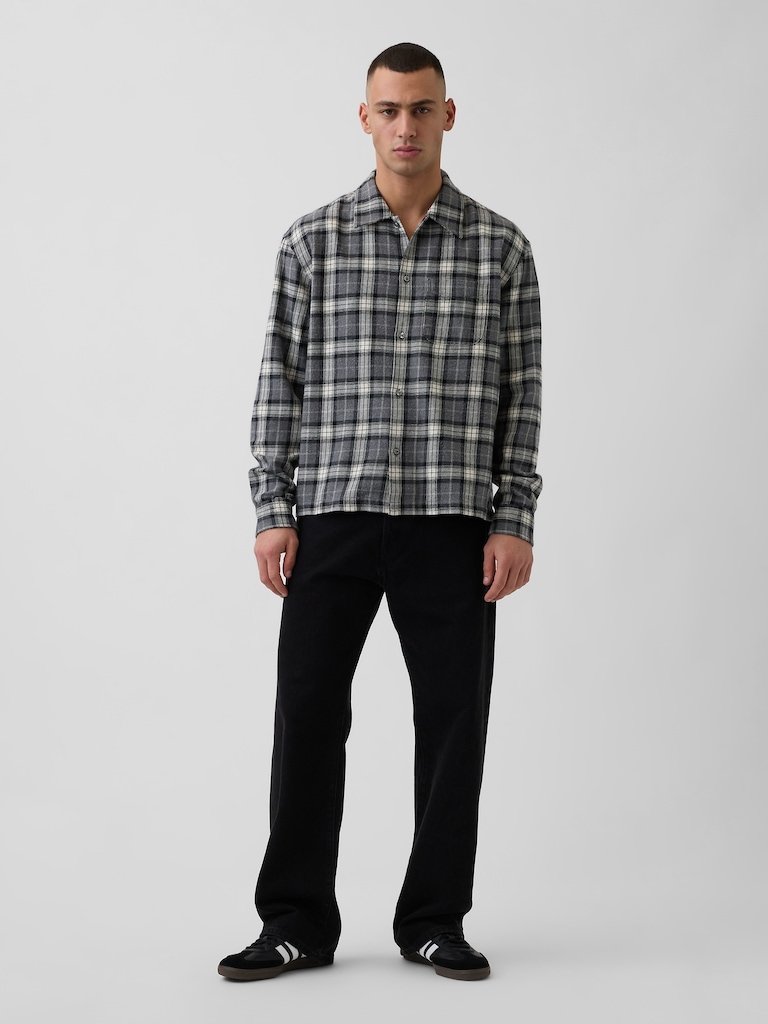 Organic Cotton Relaxed Flannel Shirt