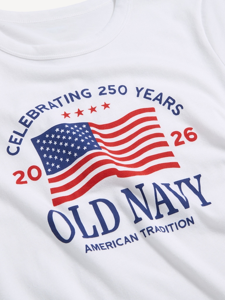 Crew-Neck Flag Graphic T-Shirt