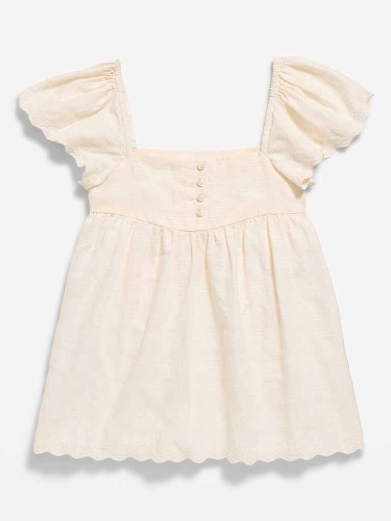 Flutter-Sleeve Textured Top for Girls