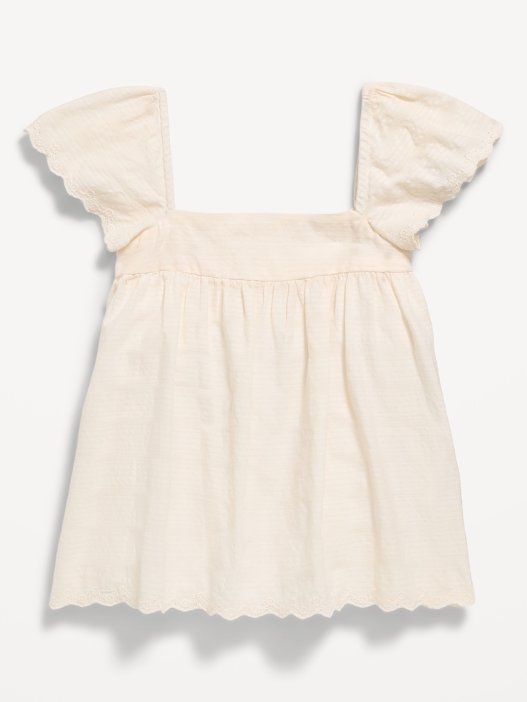 Flutter-Sleeve Textured Top for Girls