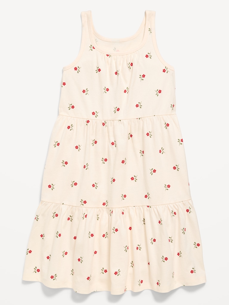 Printed Sleeveless Fit and Flare Dress for Girls