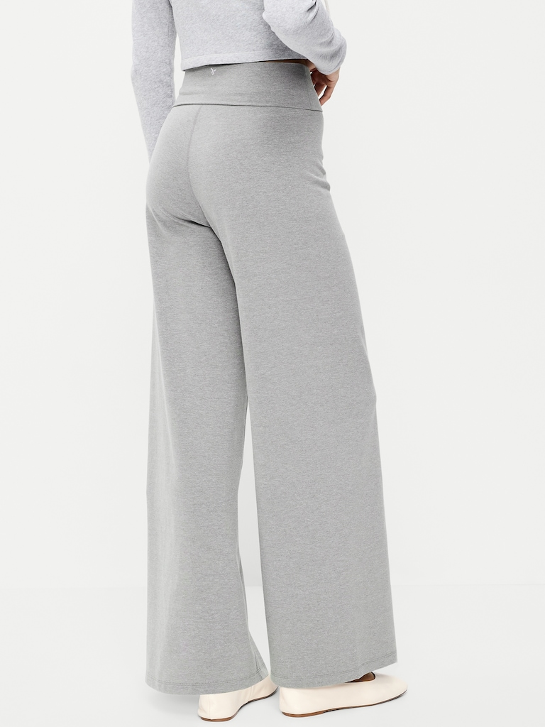 High-Waisted PowerChill Fold-Over Wide-Leg Pants
