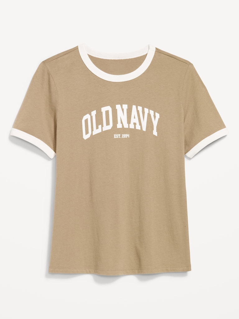 EveryWear Crew-Neck Logo-Graphic Ringer T-Shirt