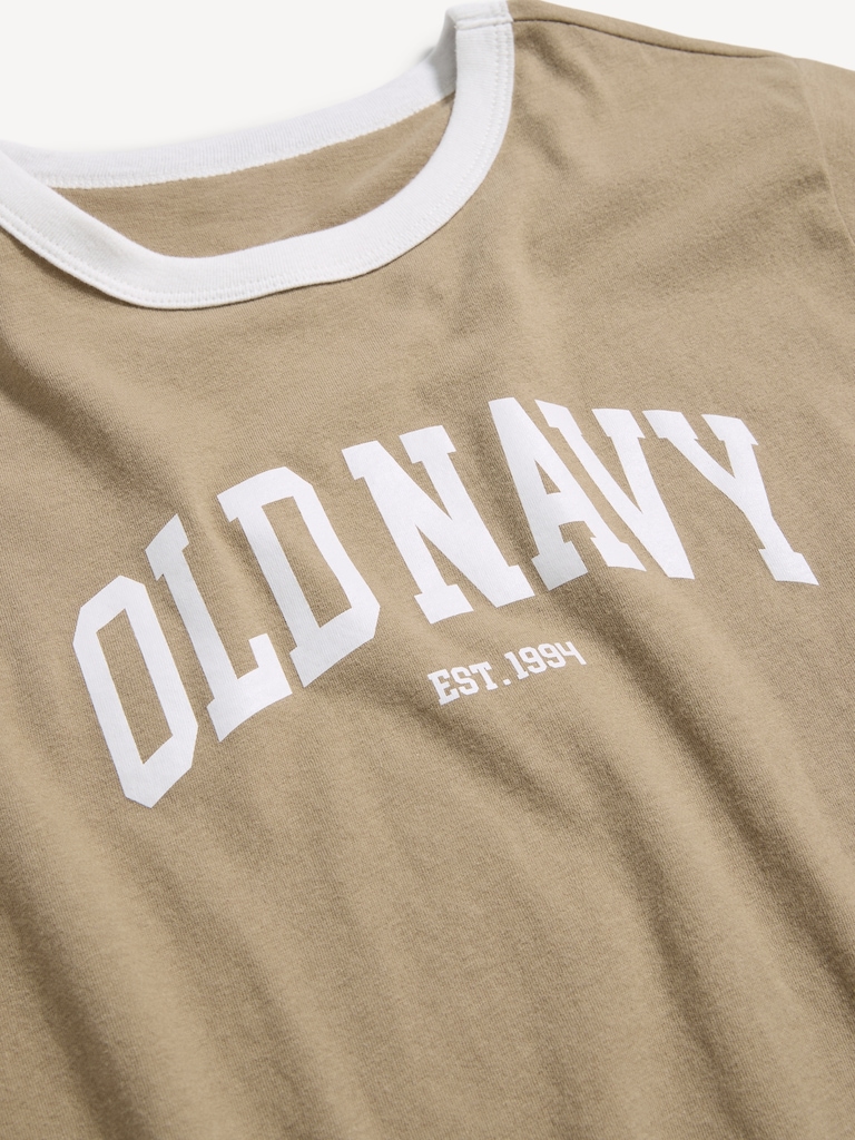 EveryWear Crew-Neck Logo-Graphic Ringer T-Shirt