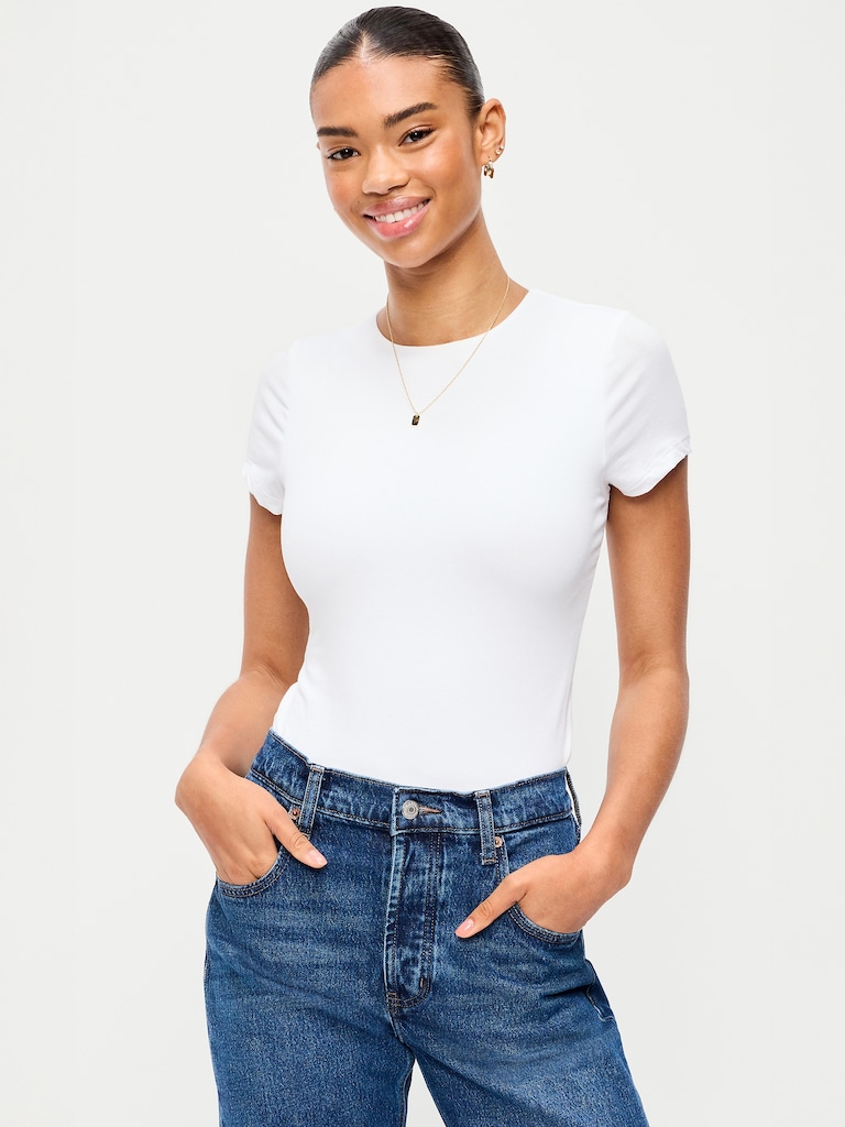 Hug Double-Layer Crew Neck Top