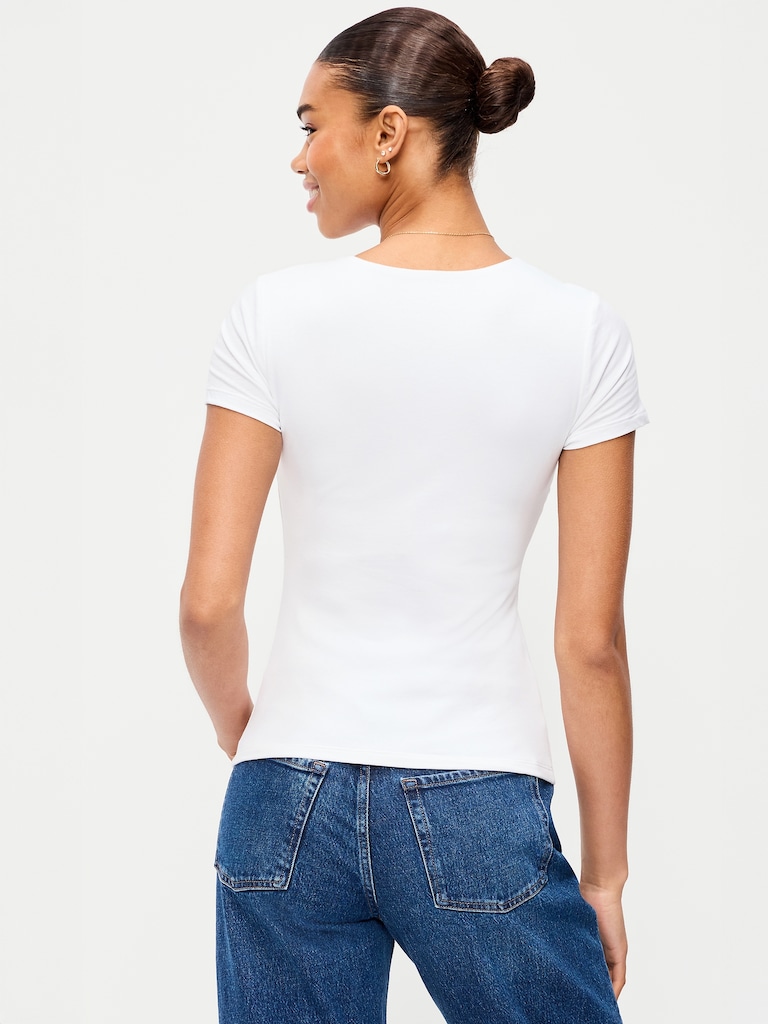 Hug Double-Layer Crew Neck Top