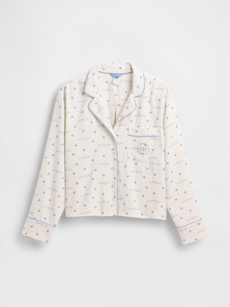 Gap × Summer Fridays Relaxed Flannel Dotted PJ Shirt