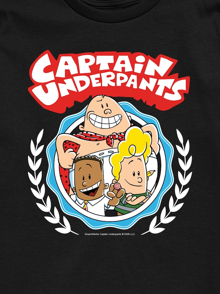 Captain Underpants Collegiate Short Sleeve Graphic Tee for Kids