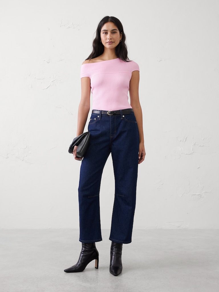 Asymmetrical Ribbed Sweater