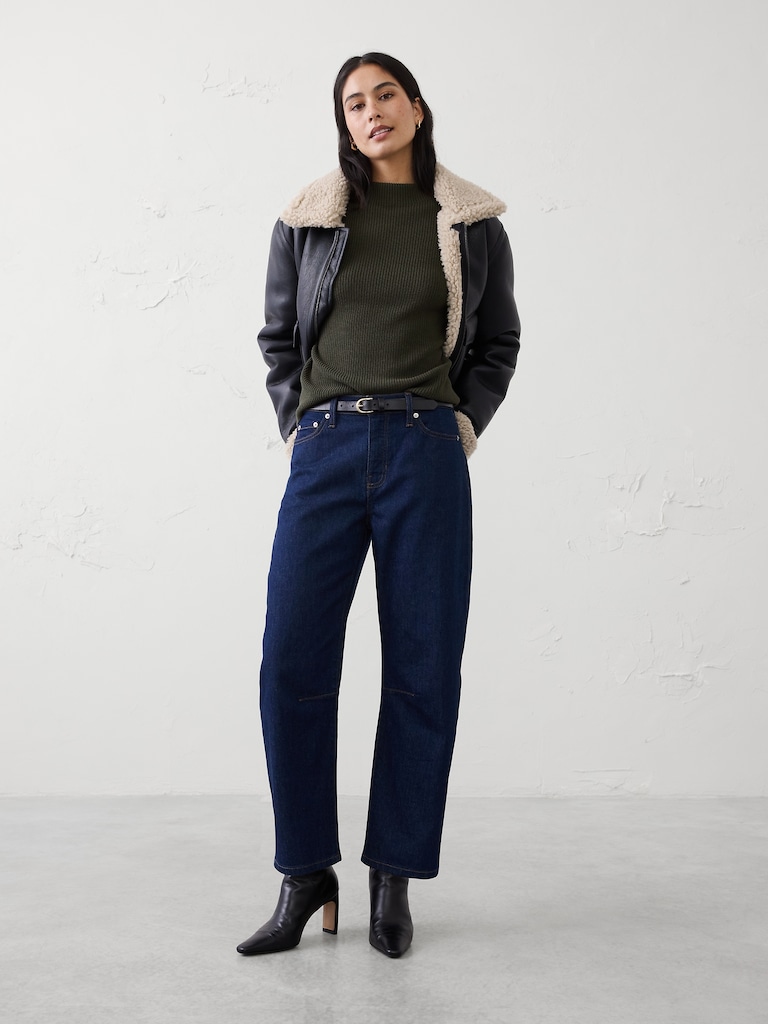 Pointelle Ribbed Pullover Sweater