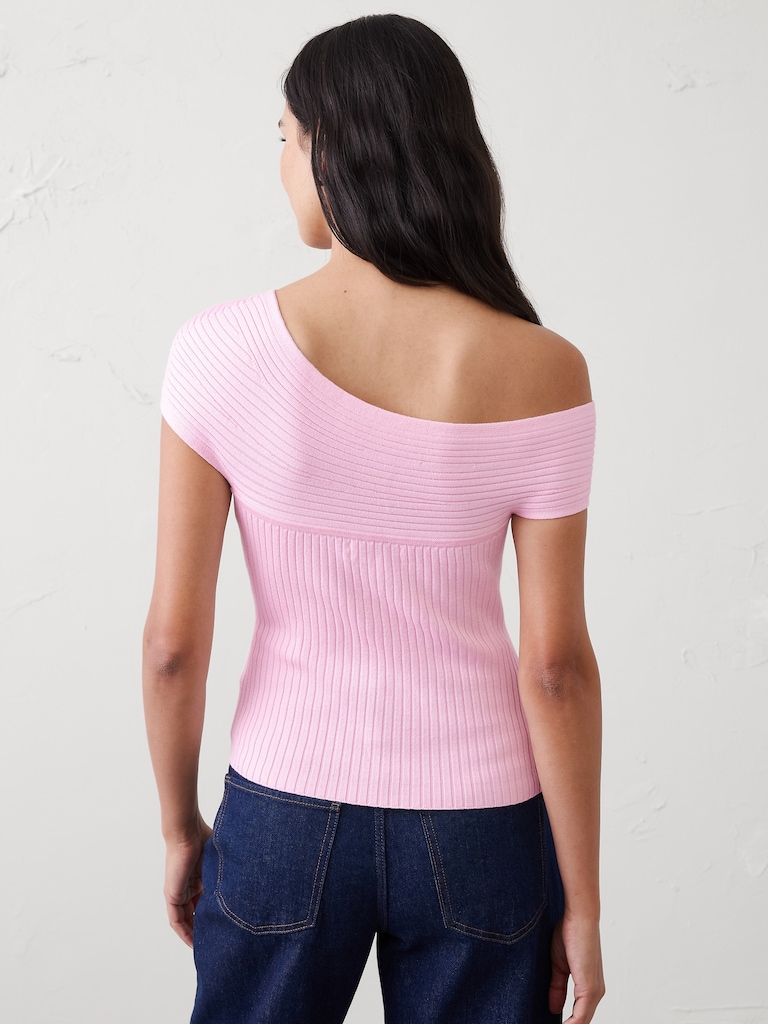 Asymmetrical Ribbed Sweater