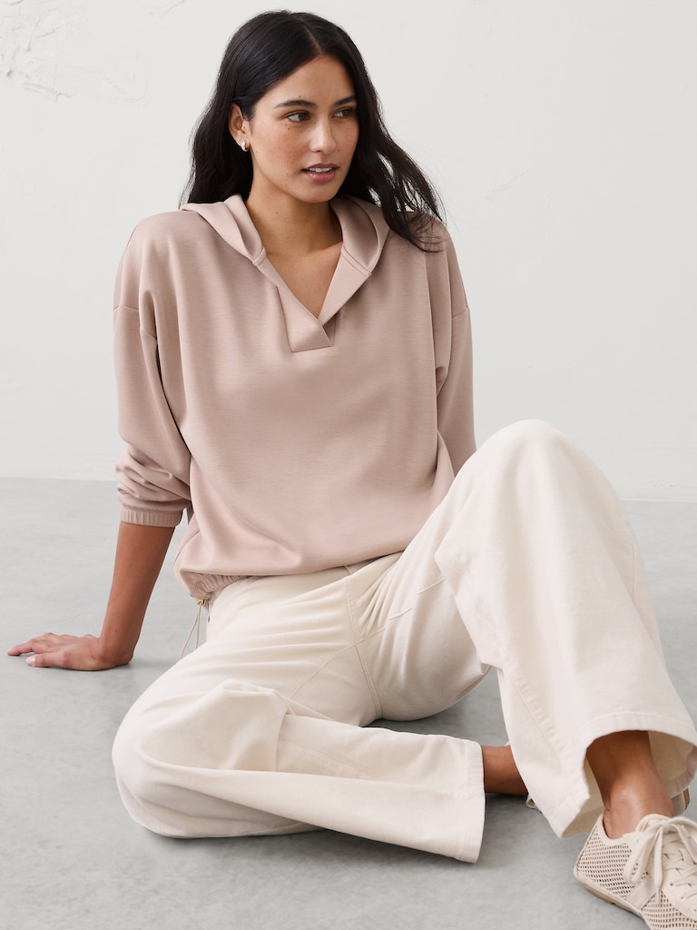 Knit Hoodie Sweatshirt