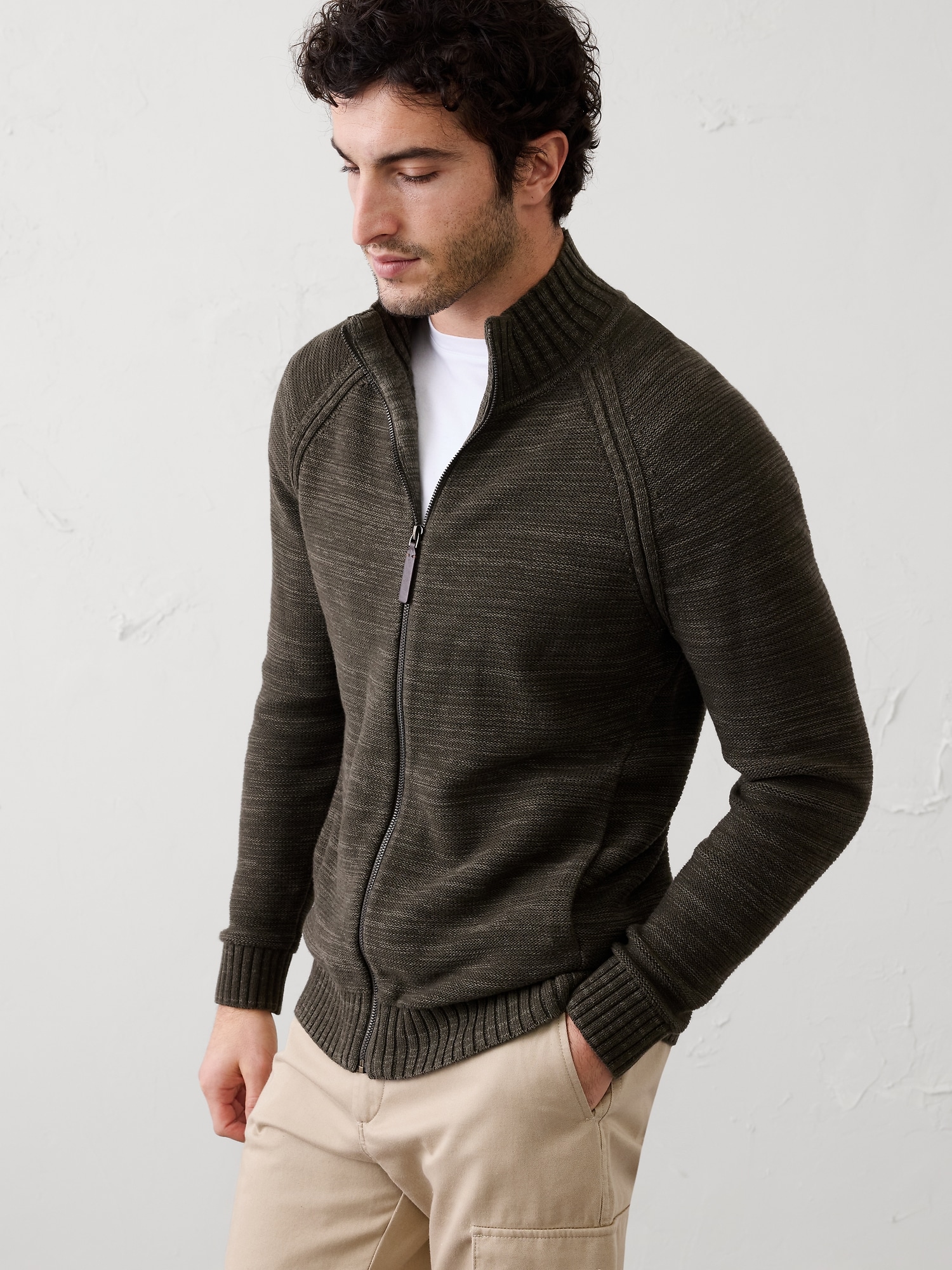 バナナリパブリック Mock-Neck Zippered Sweater | Banana Republic Factory