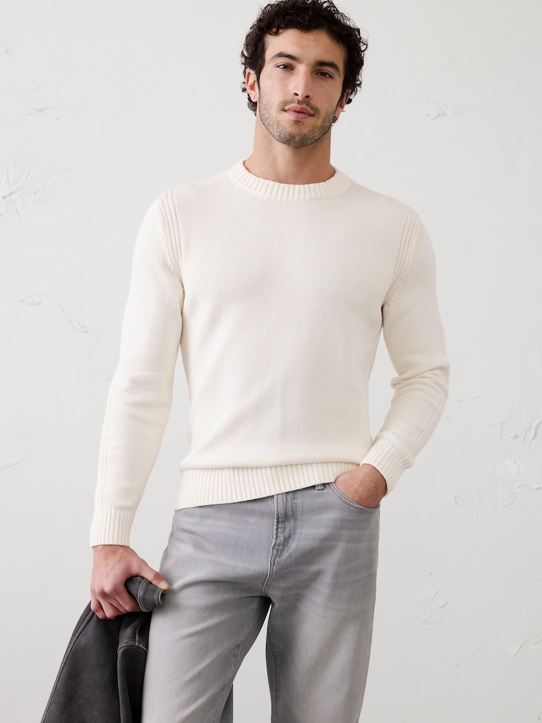 Plaited Crew-Neck Sweater