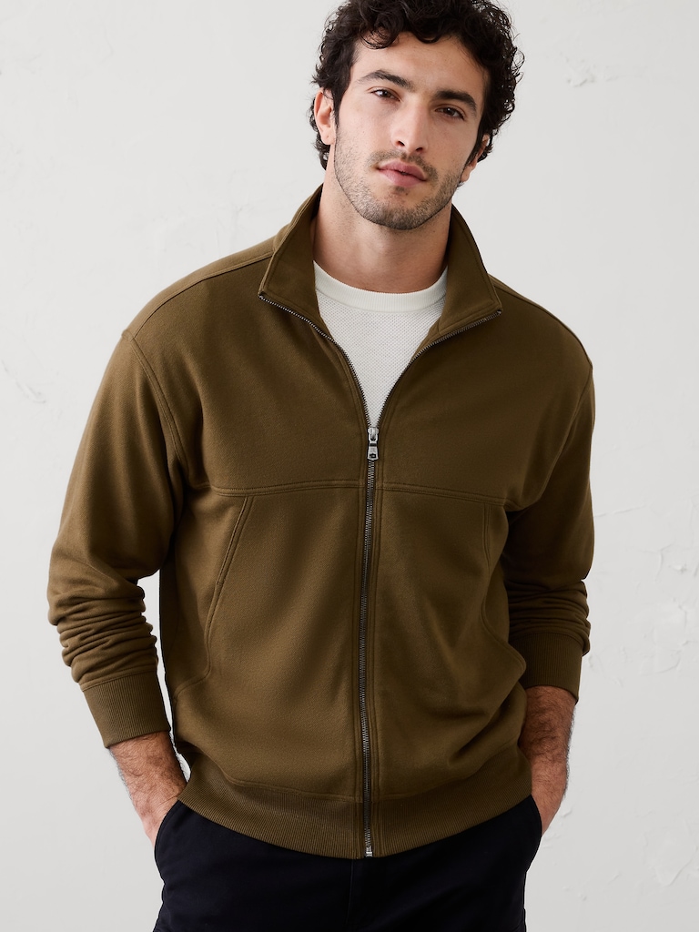 Washed Mock-Neck Jacket