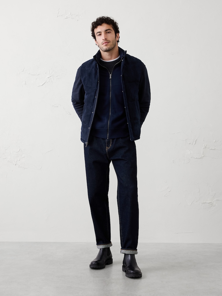 Washed Mock-Neck Jacket