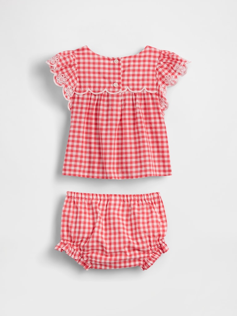 Baby Eyelet Gingham Outfit Set