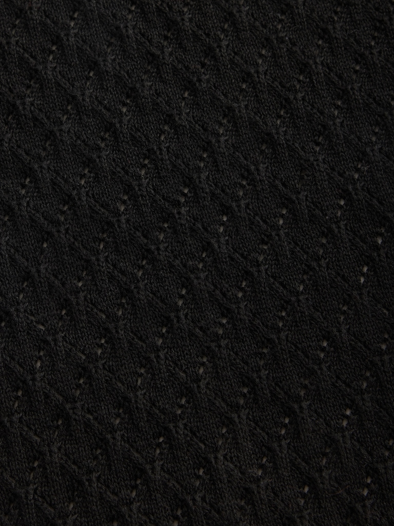 Pointelle Polo Maxi Sweater Dress