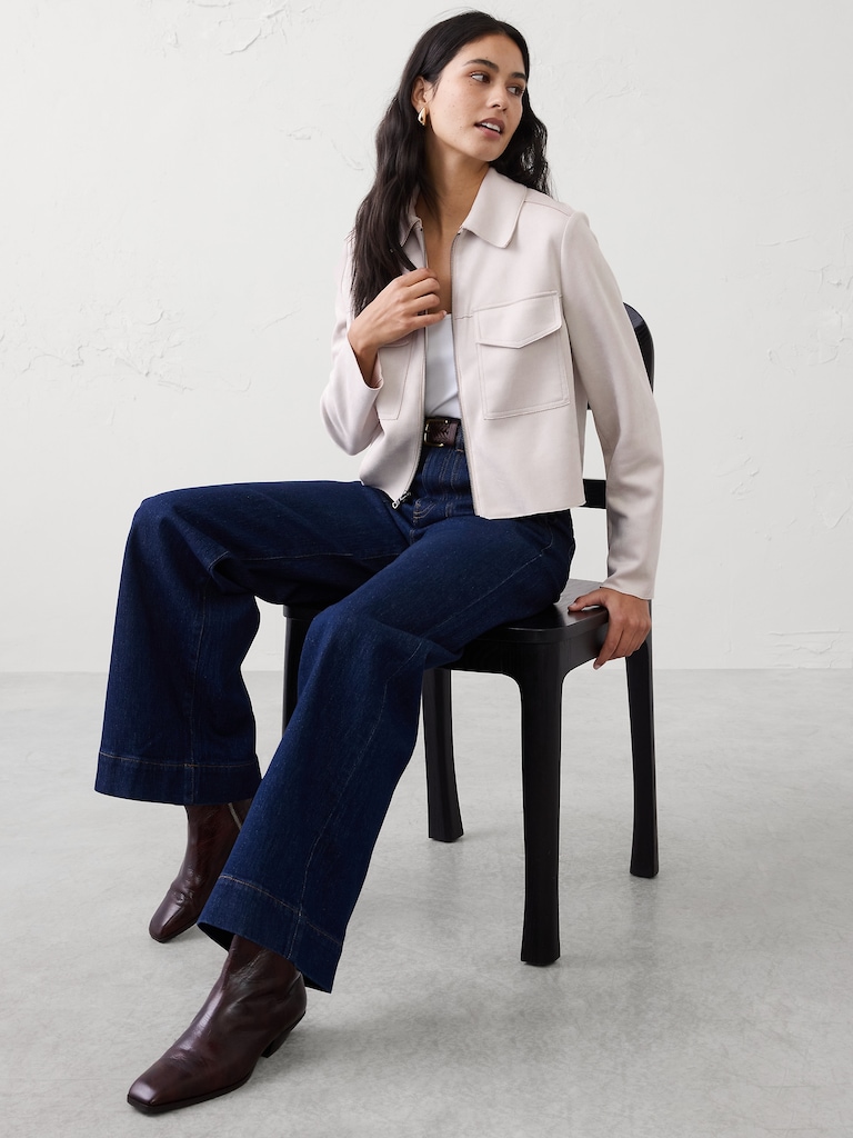 Vegan Suede Cropped Jacket