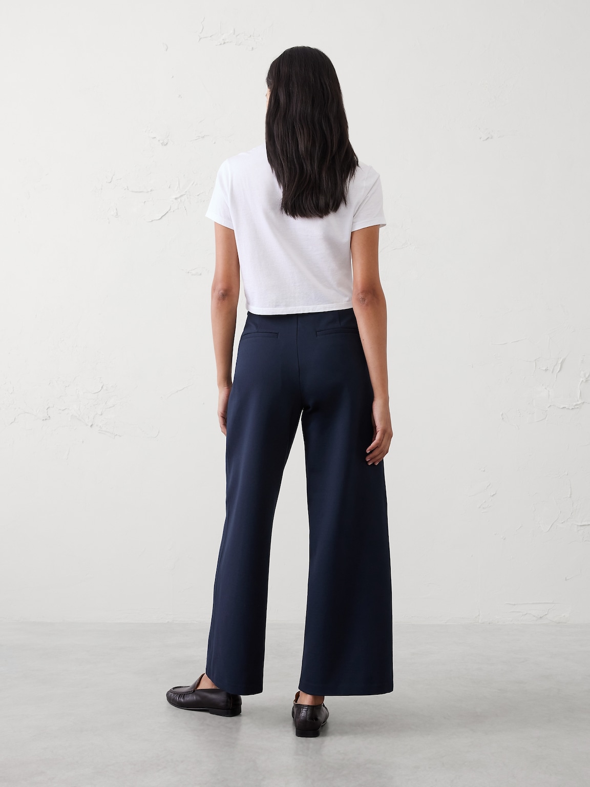 Wide-Leg High-Rise Ponte Pant