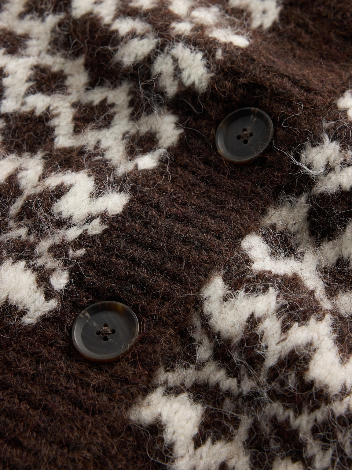 Fuzzy Fair Isle Cardigan Sweater