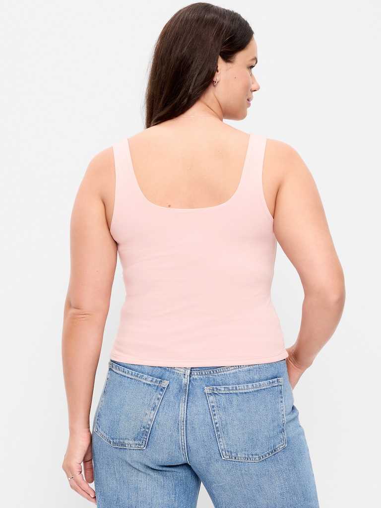 Hug Double-Layer Scoop-Neck Tank Top