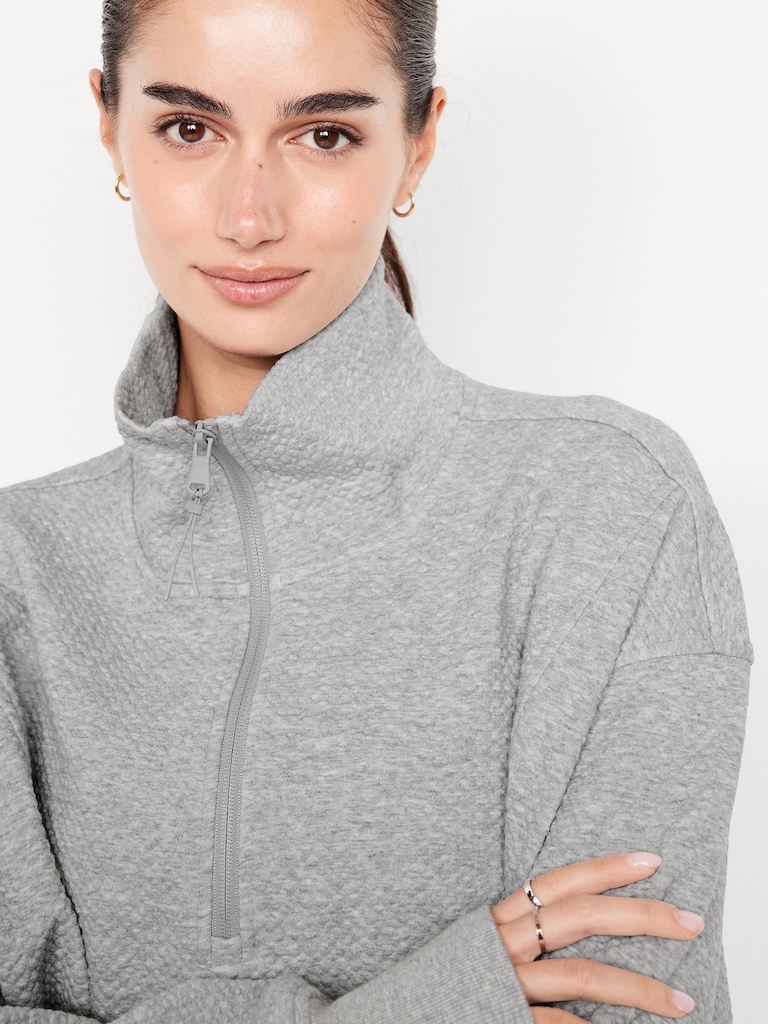 Dynamic Fleece Oversized Textured Tunic Sweatshirt