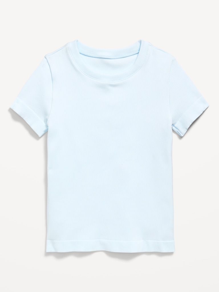 Fitted Seamless Ribbed Performance Top for Girls