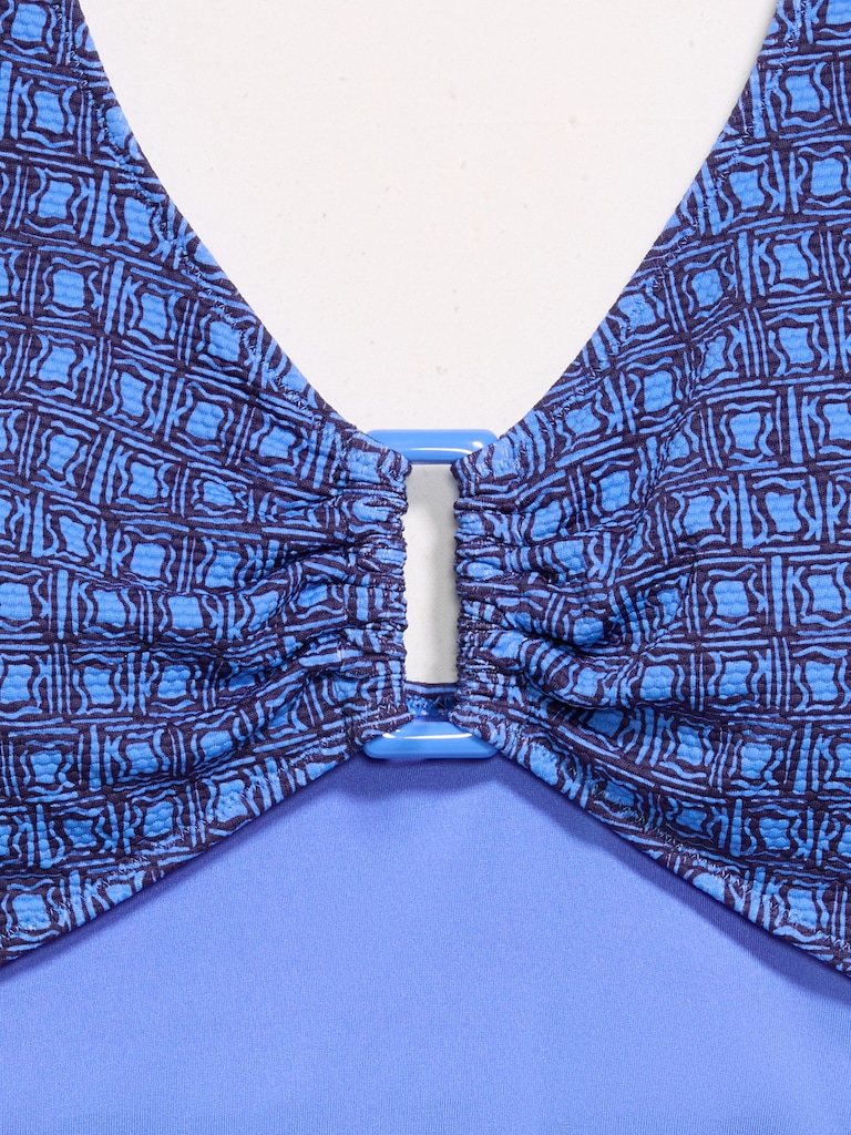 Textured One-Piece Cut-Out Swimsuit