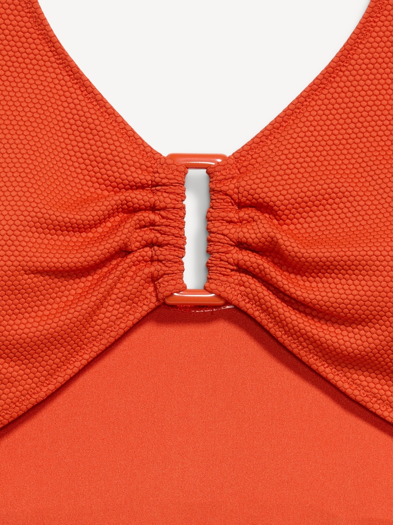 Textured One-Piece Cut-Out Swimsuit