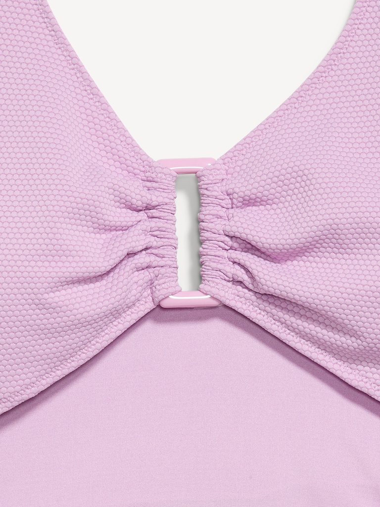 Textured One-Piece Cut-Out Swimsuit