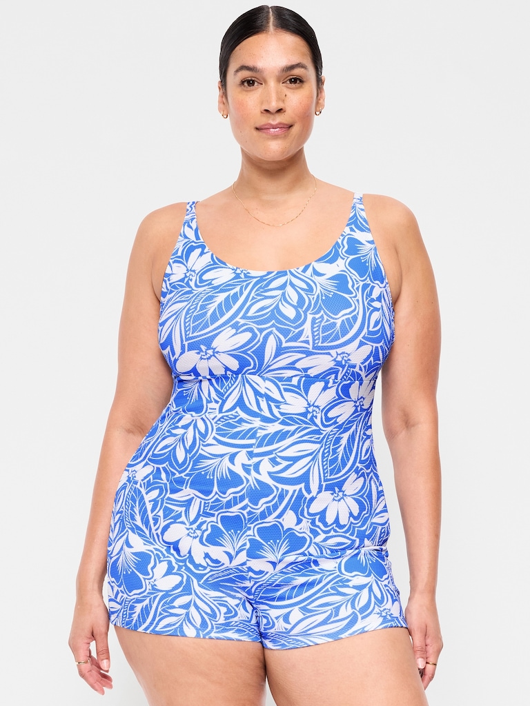 Textured Swim Romper -- 2.5-inch inseam