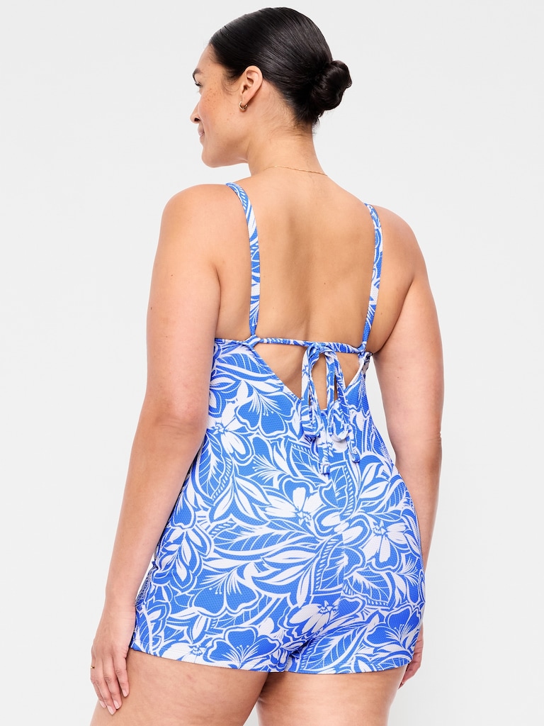 Textured Swim Romper -- 2.5-inch inseam