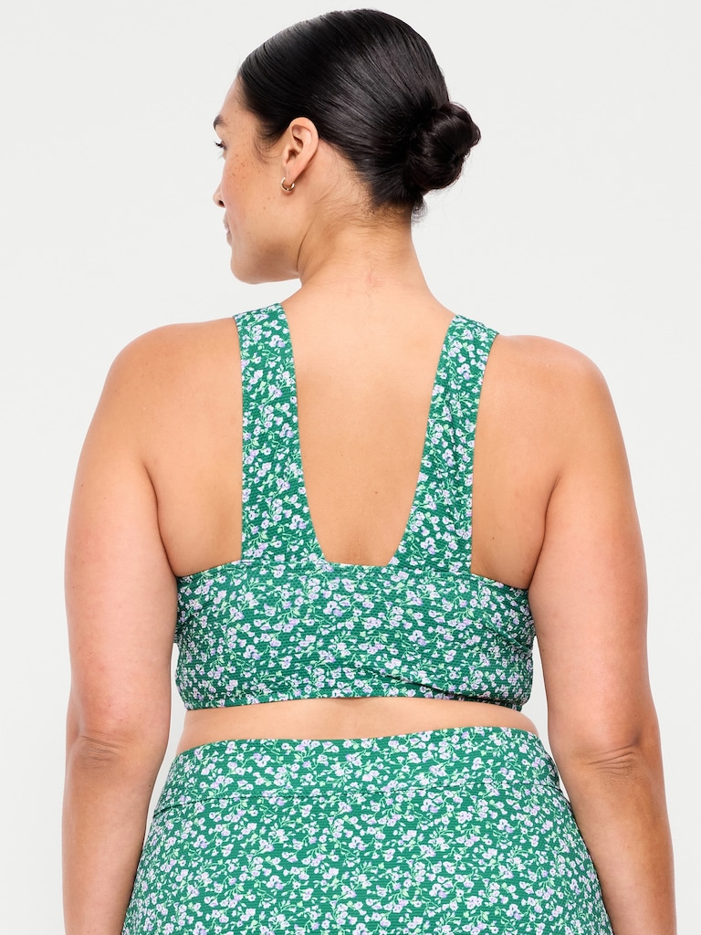 Pique Longline Bikini Swim Top