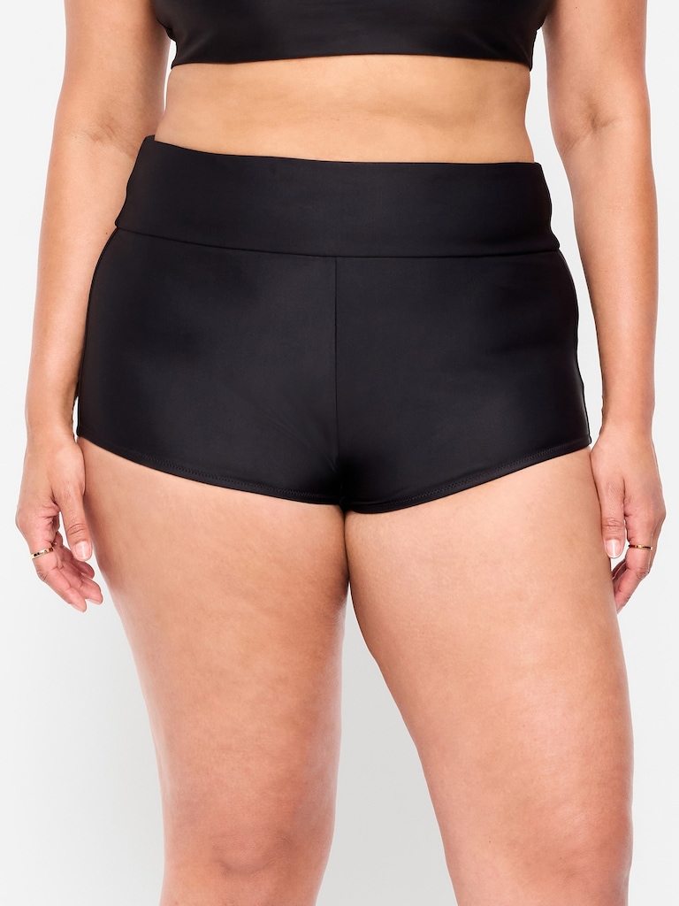 High-Waisted Retro Swim Bottoms