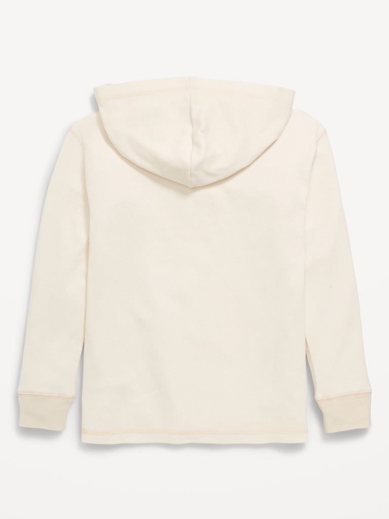 Cozy Hooded Henley Sweater for Boys