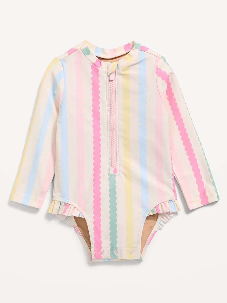 Long-Sleeve Rashguard Swim One-Piece for Baby