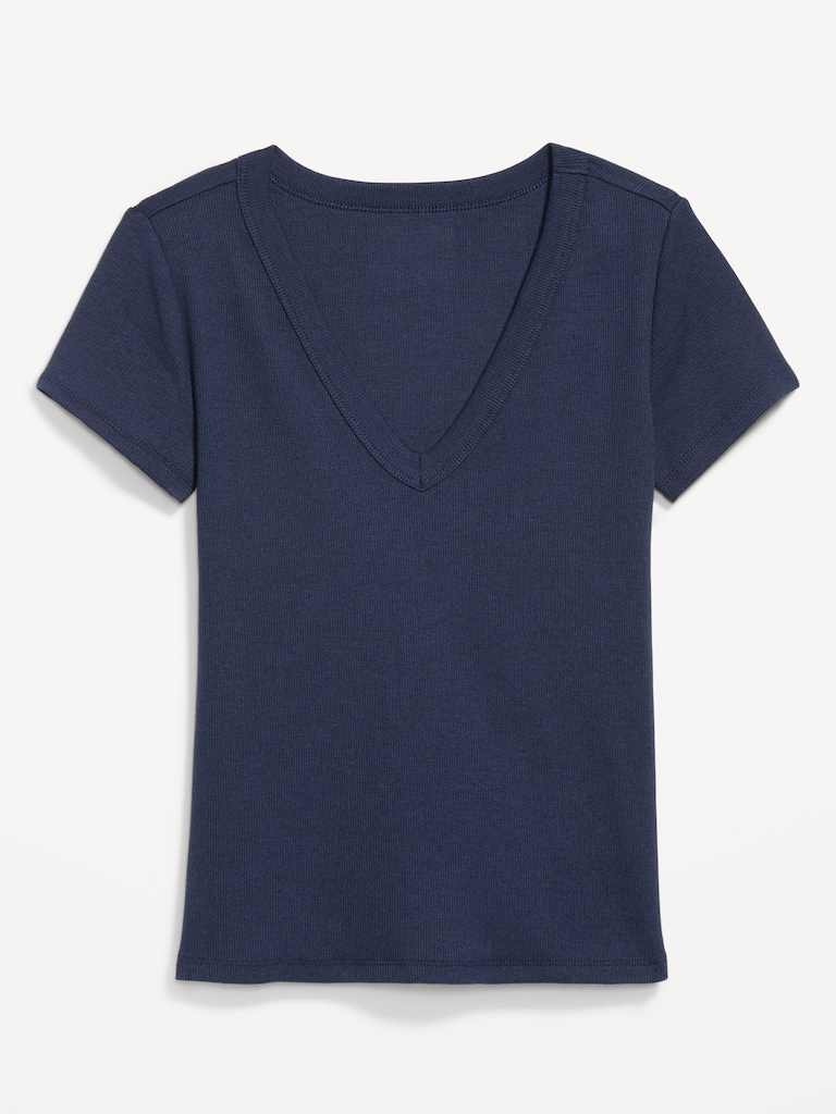 Snug V-Neck Crop T-Shirt