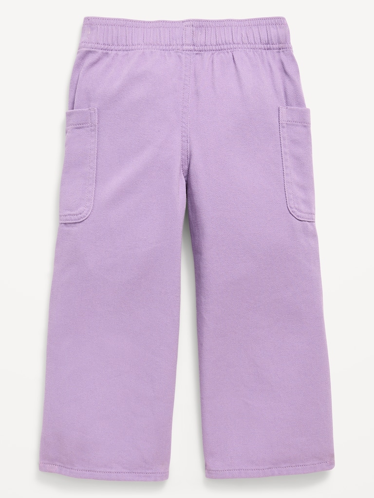 High-Waisted Baggy Wide-Leg Pull-On Pants for Toddler Girls