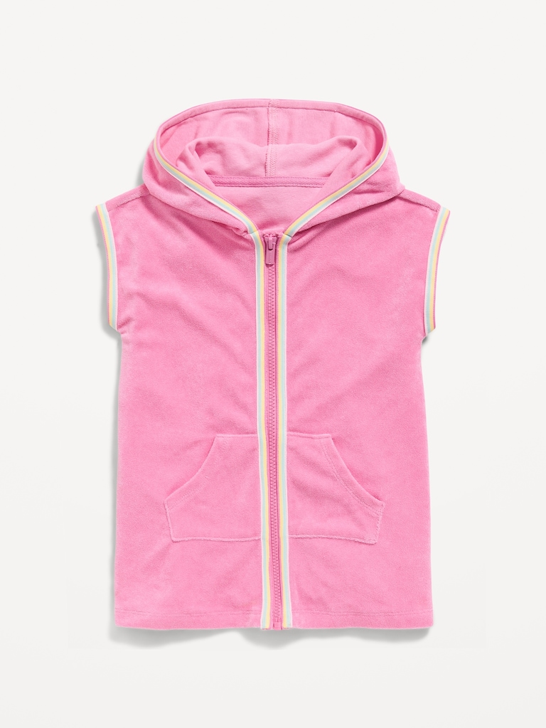 Hooded Terry Swim Cover-Up for Toddler Girls