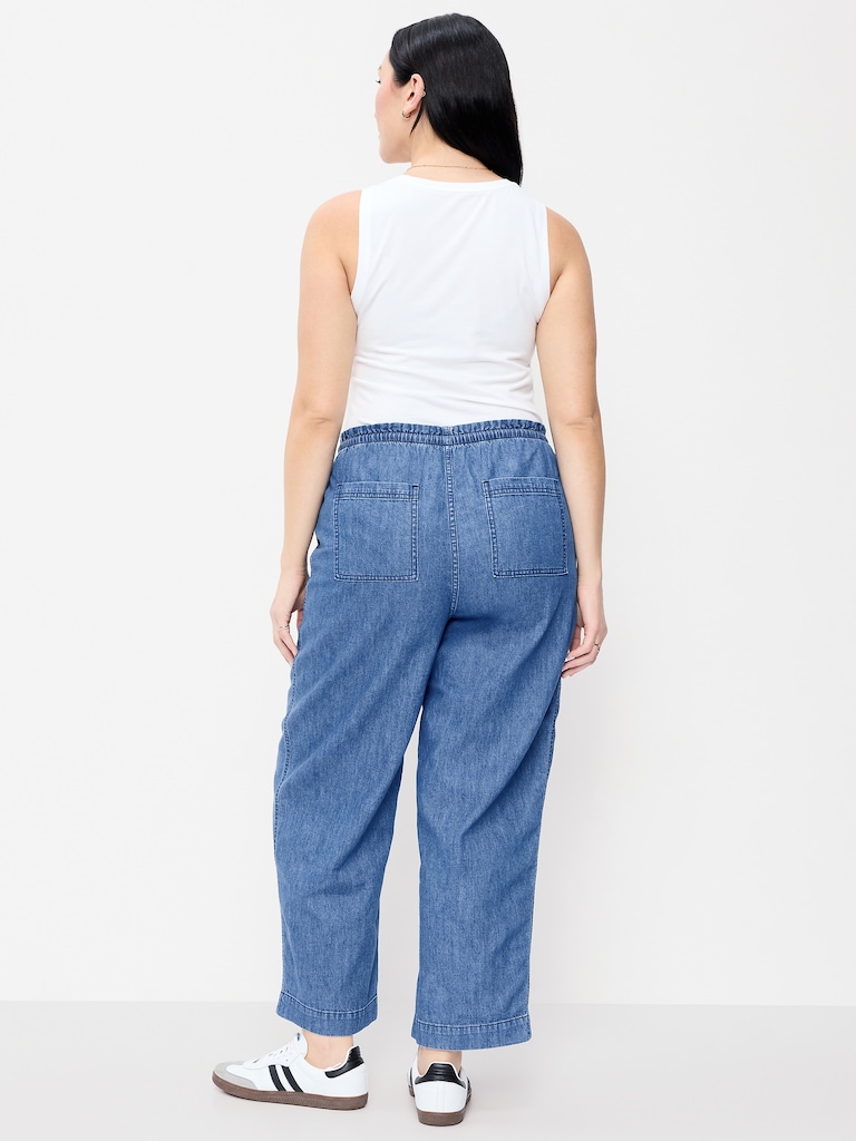 High-Waisted Utility Ankle Pants