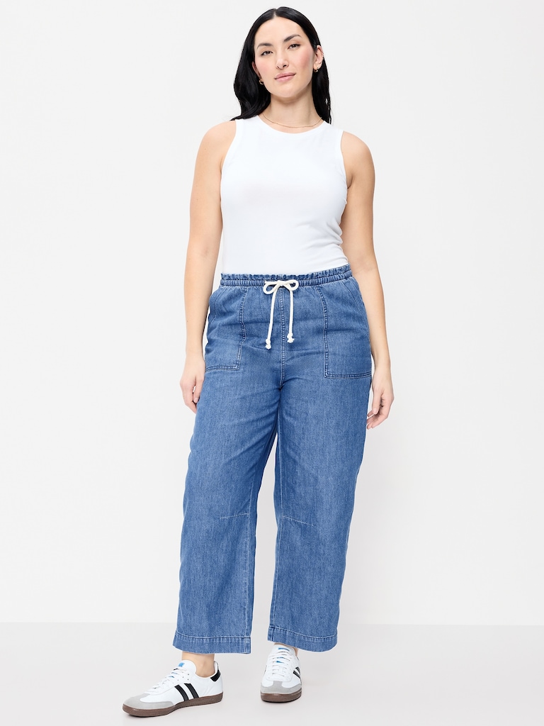 High-Waisted Utility Ankle Pants