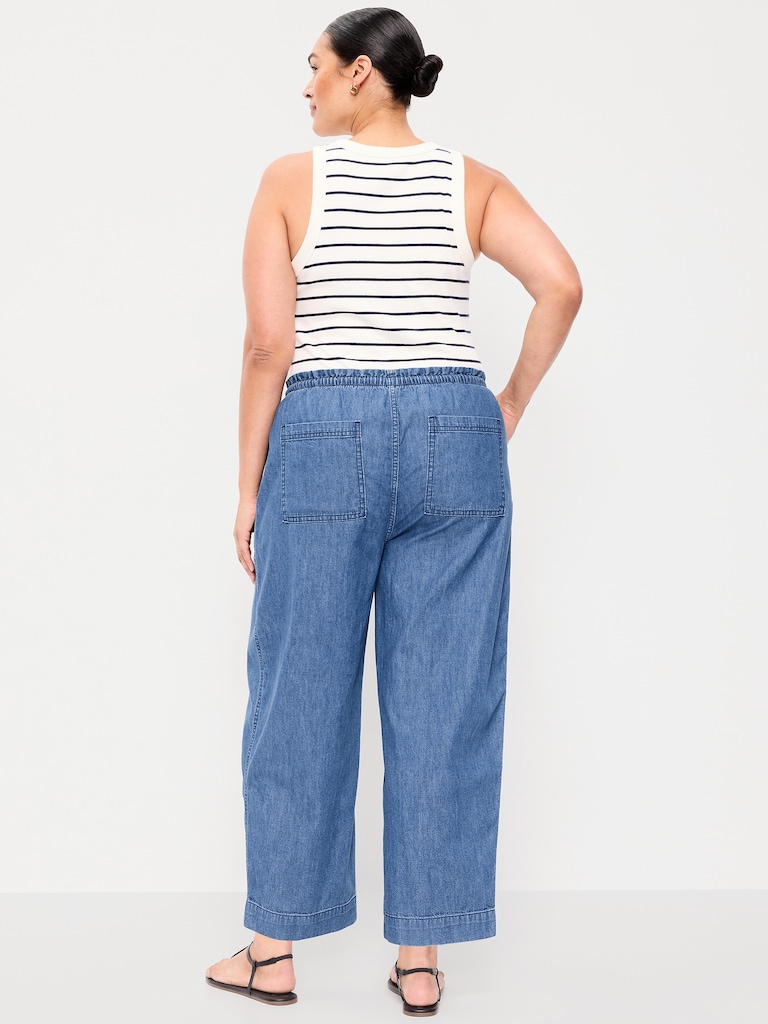 High-Waisted Utility Ankle Pants