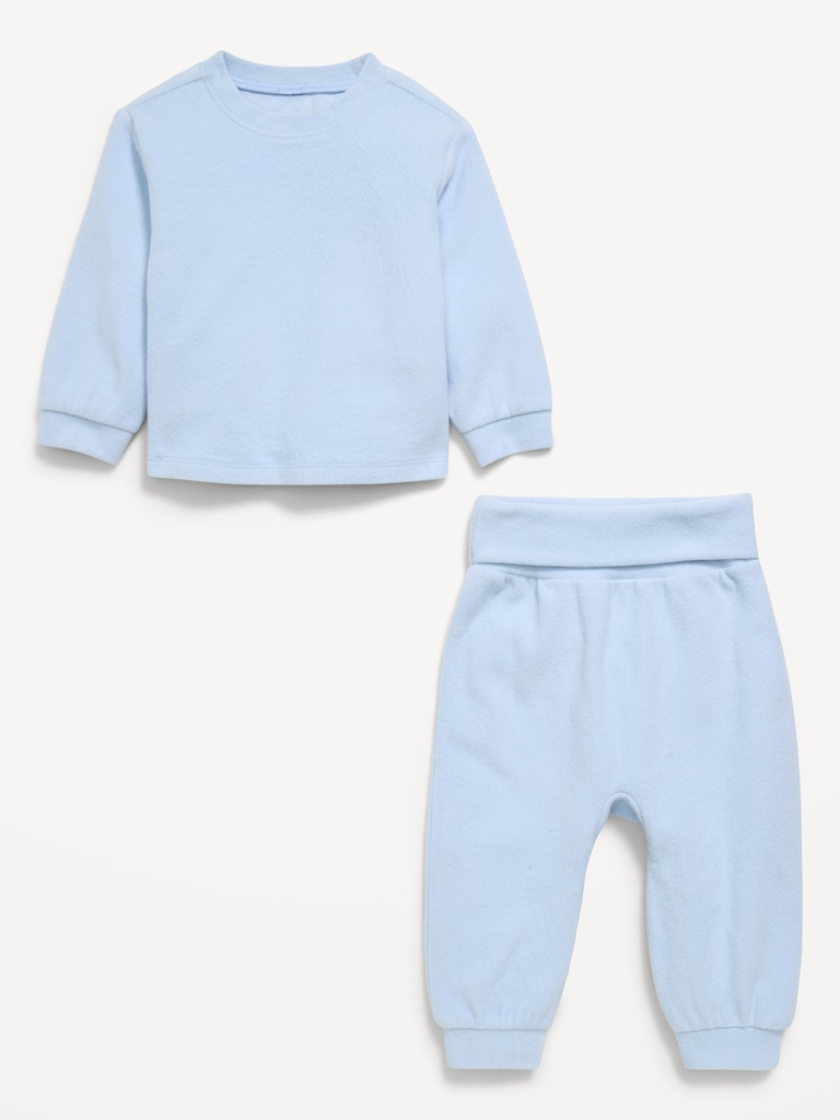 Cozy-Knit Long-Sleeve Top and Leggings Set for Baby